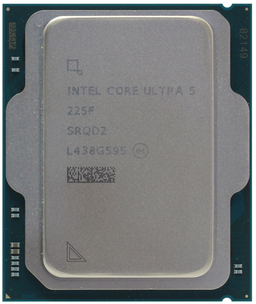 Процессор Intel Core Ultra 5 225F, LGA 1851, 10 ядер, 3.33–4.9 ГГц, 20 МБ