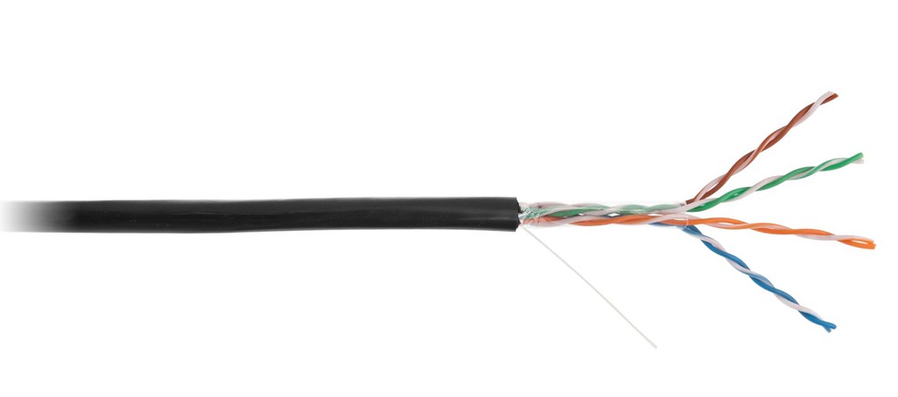 Кабель витая пара NETLAN CCA-UU004-5E-PE-BK, UTP Cat.5e, 305 м, CCA, PE