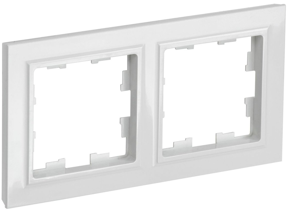 Рамка iEK BR-M22-K01 BRITE РУ-2-БрБ, 2 поста, IP20, белая