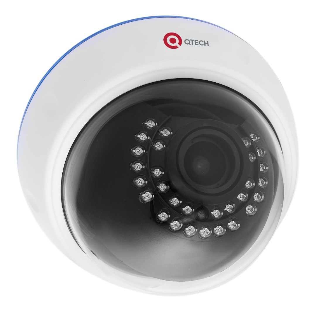 Камера видеонаблюдения QTECH QVC-AC-203, купольная, 2 Мп, 2,8–12 мм, ИК 30 м