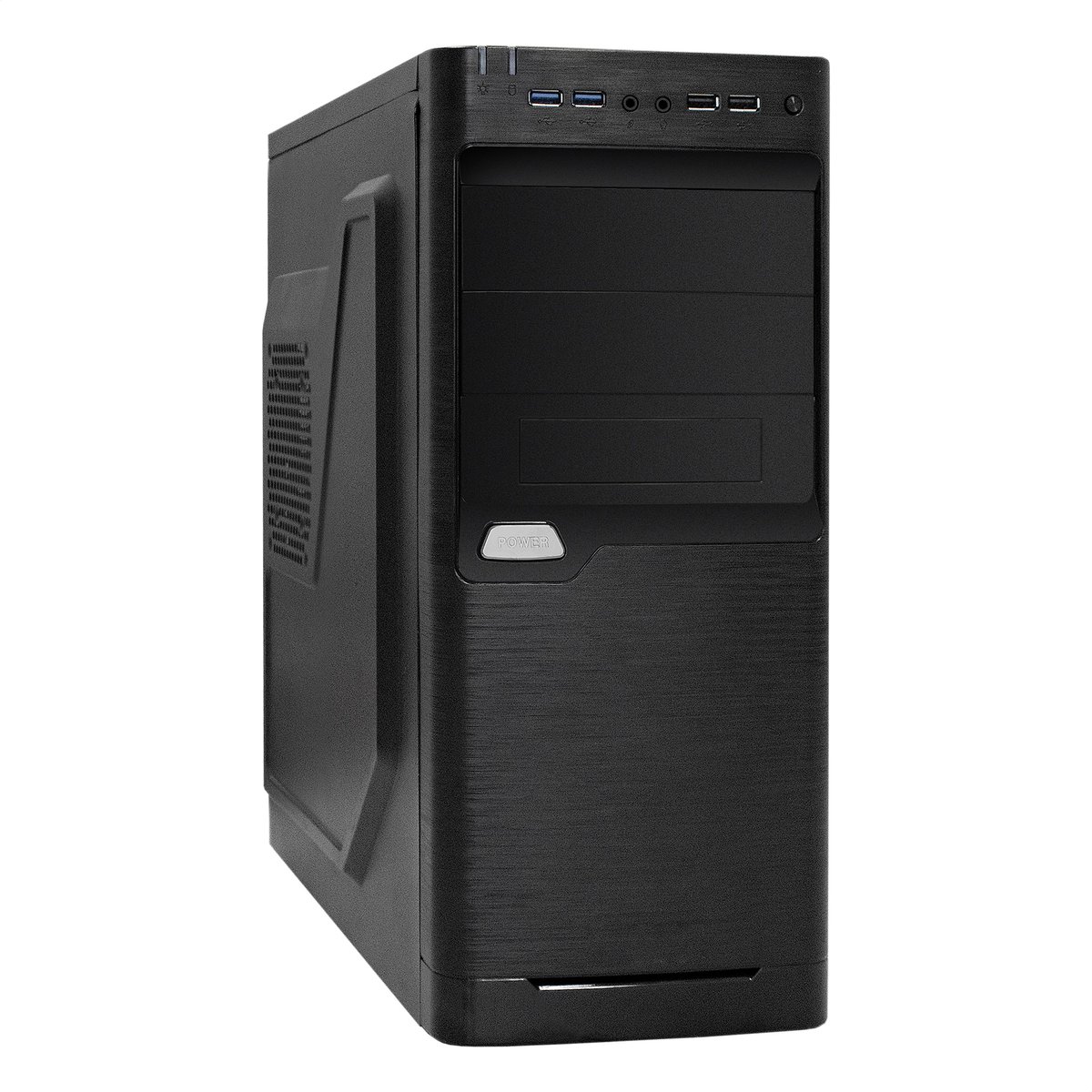 Корпус ПК ExeGate 299351, Miditower ATX, БП UNS450, 2×USB+2×USB 3.0, черный