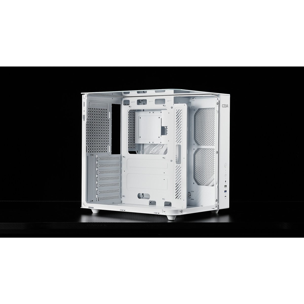 Корпус CBR PCC-ATX-X850WT-WPSU, ATX Cube, Micro-ATX, белый, до 330 мм
