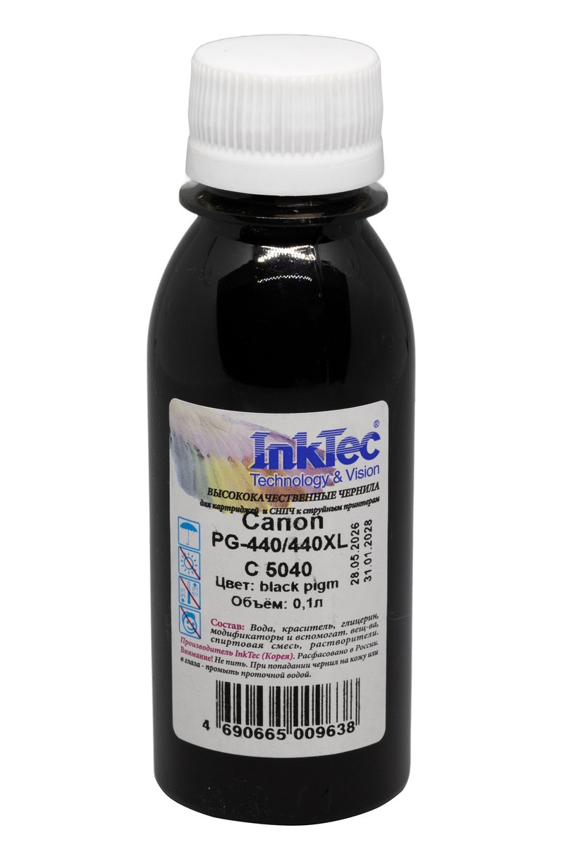 Чернила Inktec PG-440/440XL, чёрные, 0.1 л
