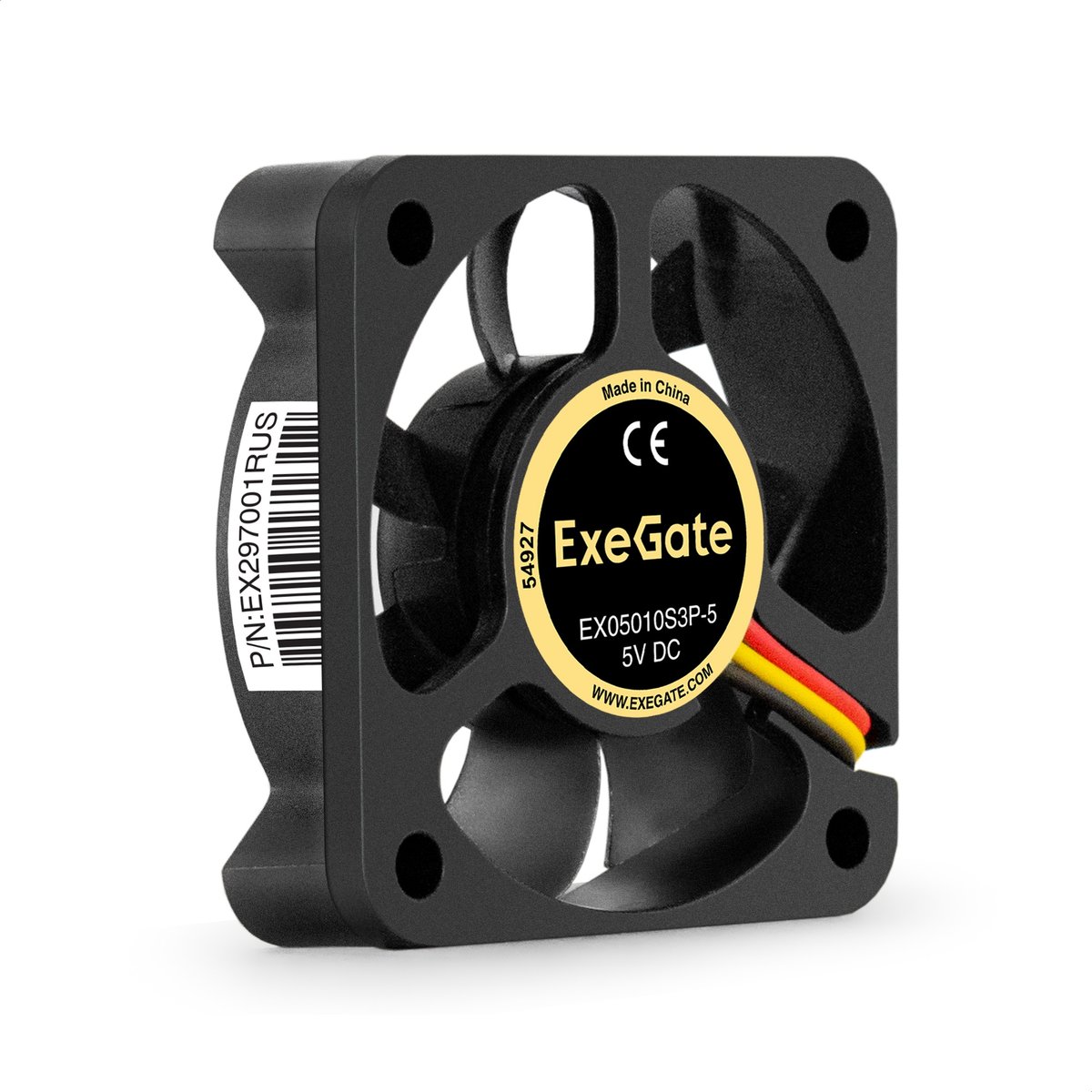 Вентилятор ExeGate EX05010S3P-5, 50x50x10 мм, 5 В, 3-pin, 5500 об/мин, 27 дБ