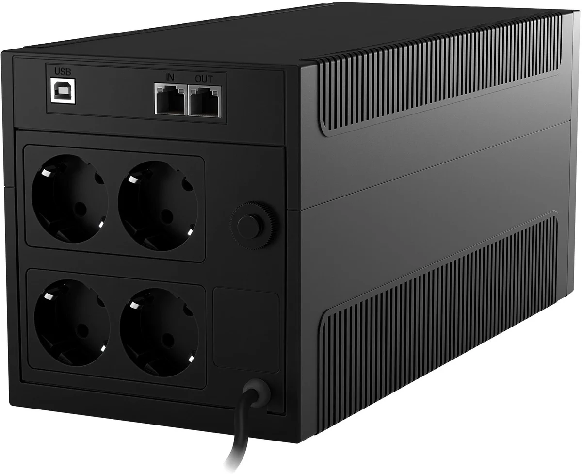 ИБП Powercom Raptor Plus RPT1200EULCD, 1200 ВА/720 Вт, LCD, 4×Schuko