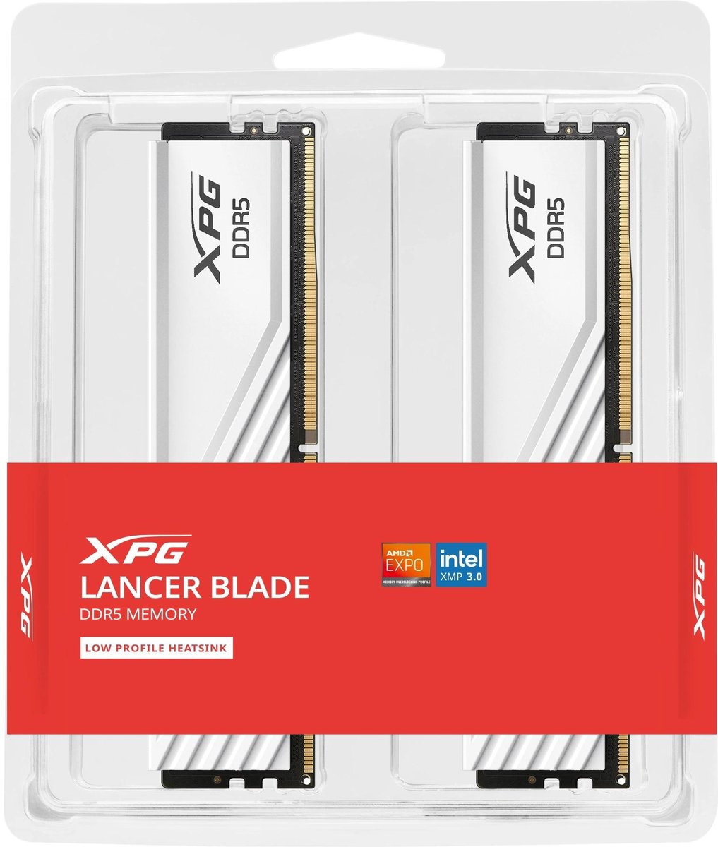 Модуль памяти A-DATA XPG Lancer Blade AX5U6000C3016G-DTLABWH, DDR5, 2×16 ГБ, 6000 МГц, CL30