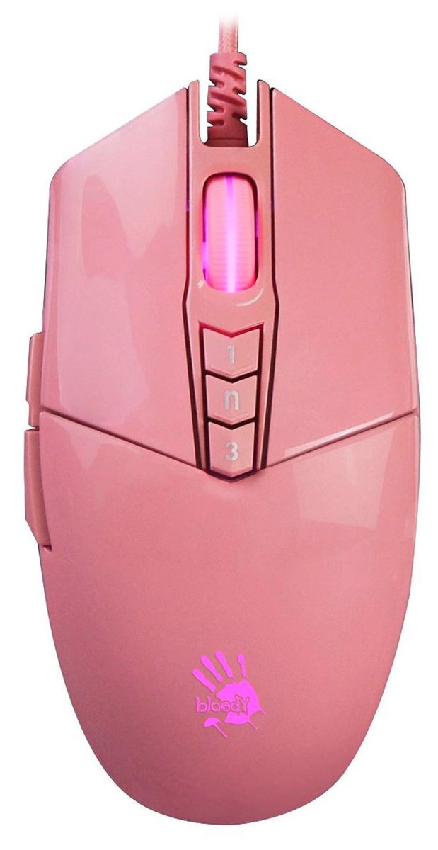 Мышь A4Tech Bloody P91S PINK ACTIVATED, оптическая, 8000 DPI, USB, 8 кнопок