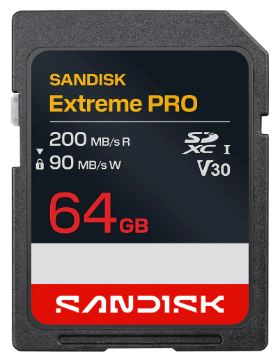 Карта памяти SanDisk SDSDXXU-064G-GSCIN Extreme PRO, SDXC, 64ГБ, UHS-I U3 V30