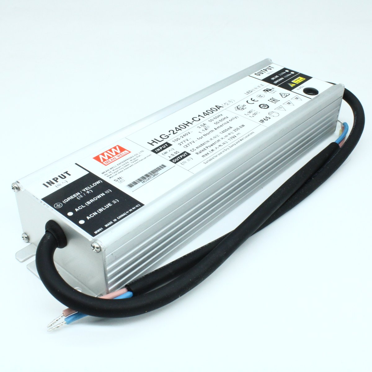 Драйвер Mean Well HLG-240H-C1400A, AC-DC, 240Вт, 1400мА