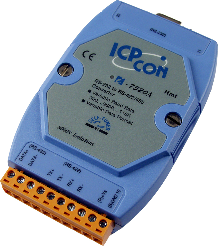 Преобразователь ICP DAS I-7520A CR, RS-232 в RS-422/485, изоляция, DIN-рейка