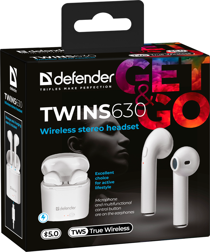 Наушники Defender 63630 Twins 630, Bluetooth