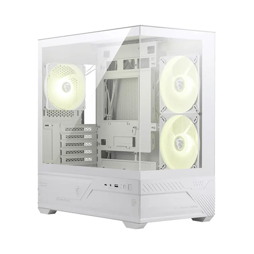 Корпус MSI MAG PANO M110R WHITE, Micro-ATX, 1×USB 3.2 Gen 1, 1×USB 3.2 Gen2x2 Type-C, TG