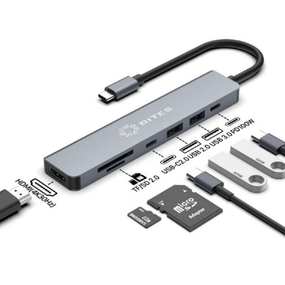 Докинг-станция 5bites FB5452 USB-C, 2×USB 3.0, 2×USB-C, HDMI, RJ45, SD/microSD