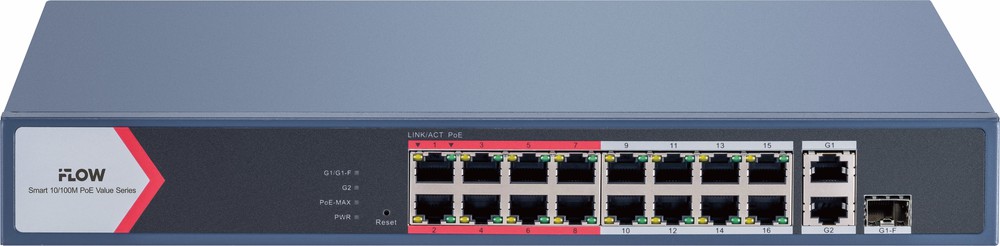 Коммутатор iFlow F-SW-EM418POE-VM/L, 16×10/100 PoE, 1×GbE, L2