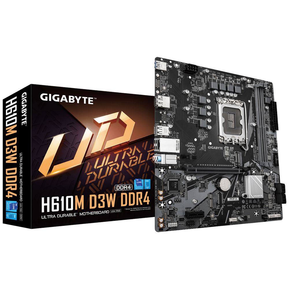 Материнская плата Gigabyte H610M D3W DDR4, LGA1700, M-ATX