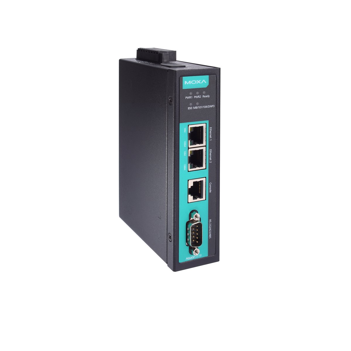 Шлюз MOXA MGate 5119-T, Modbus/МЭК 101/104/DNP3 в МЭК 61850, 2×Ethernet, 1×RS-232