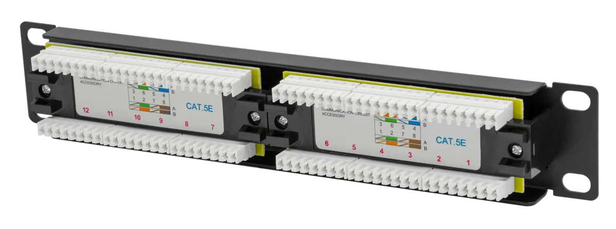 Патч-панель SNR SNR-UD-1U12-5E-H10", 1U, 12 портов, Cat.5e, неэкранированная
