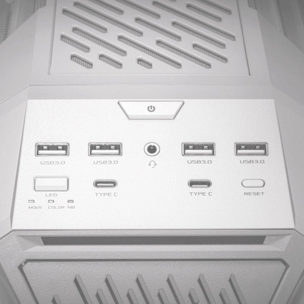 Корпус ASUS ROG HYPERION GR701, E-ATX/ATX, белый, закалённое стекло, 1×140 мм