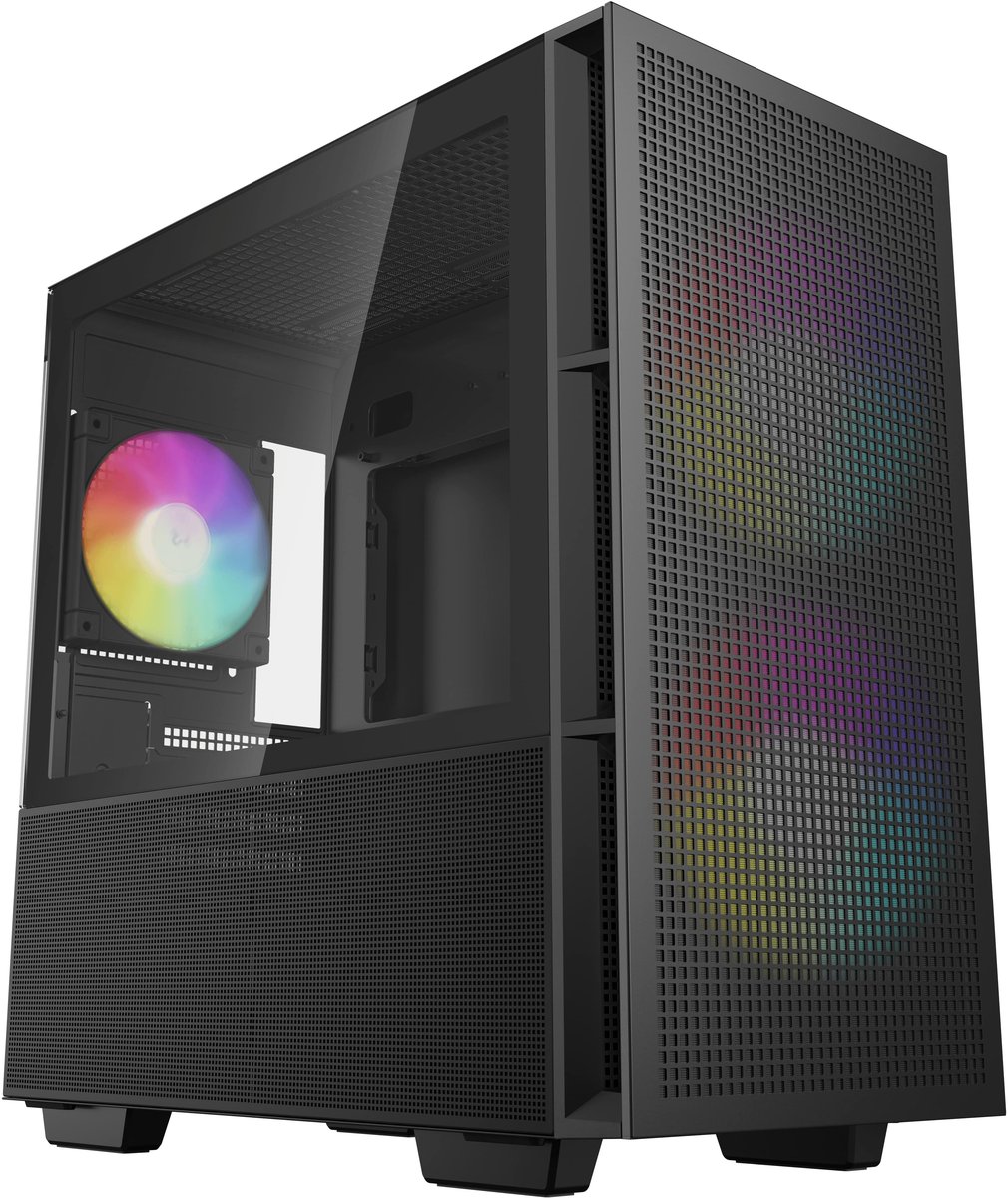 Корпус DEEPCOOL CH360, mATX/Mini-ITX, без БП, 2×140 мм + 1×120 мм ARGB, стекло