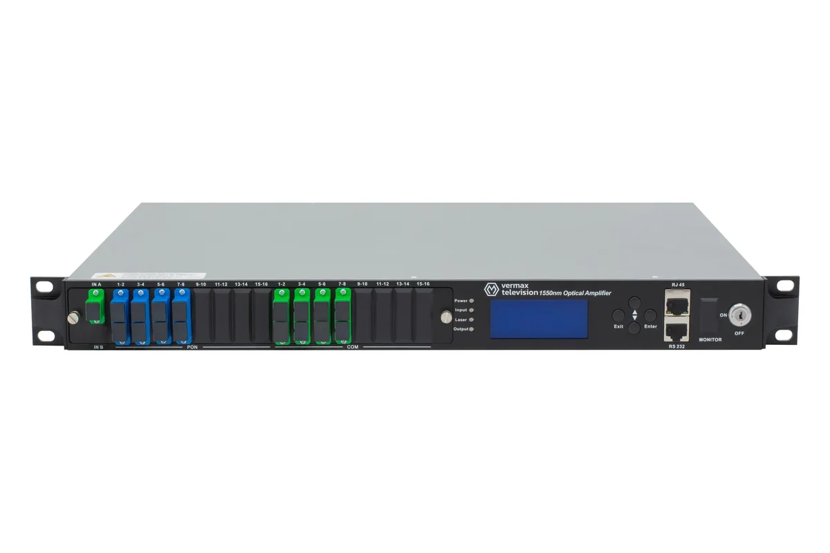 Усилитель оптический Vermax Vermax-NGE-8x21 P, 1 вход, 8×21dBm, CWDM, 1U