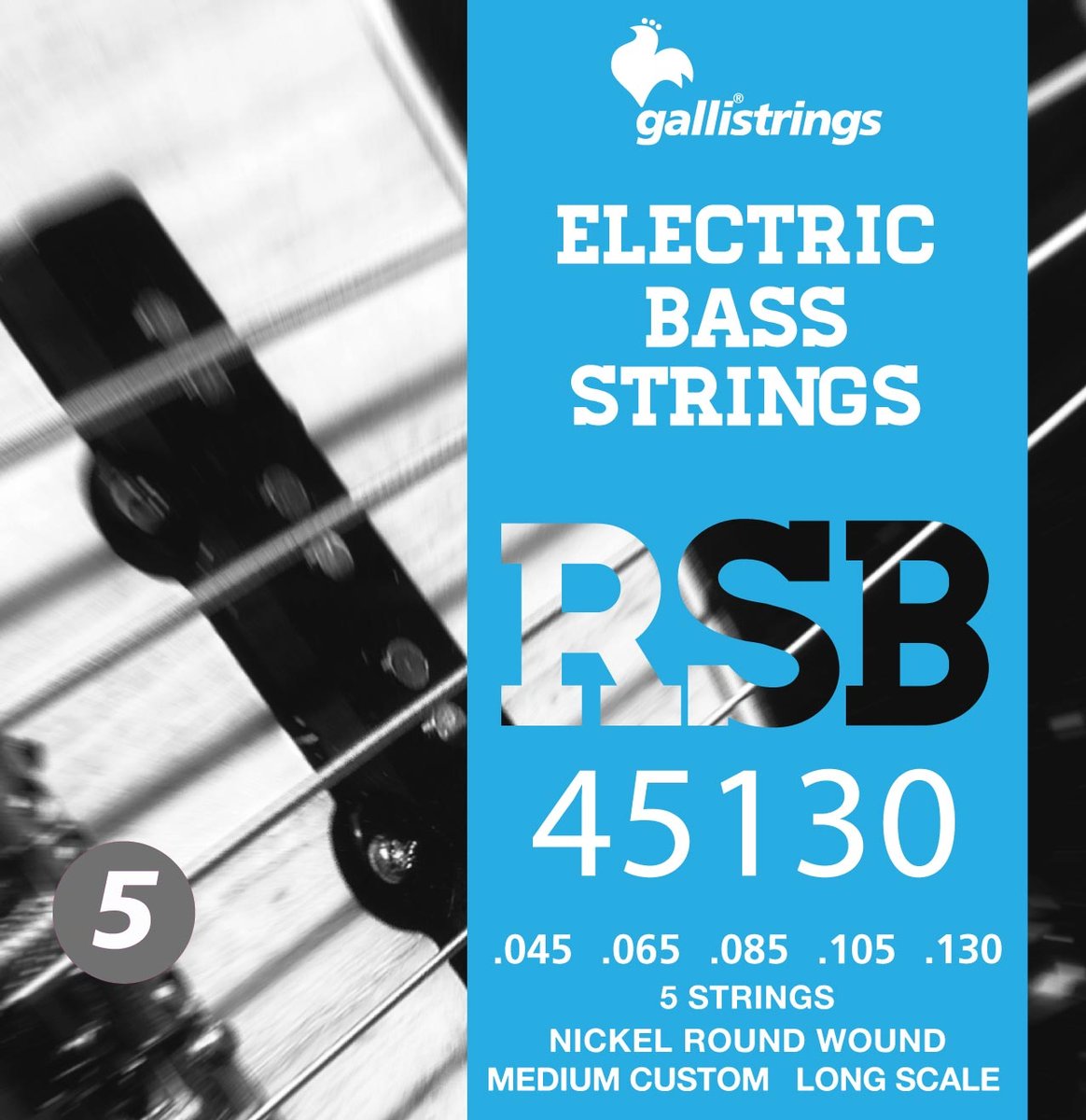 Комплект струн GALLI STRINGS RSB45130 для 5-струнной бас-гитары, 45-130