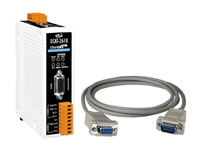 Преобразователь интерфейсов ICP DAS ECAT-2610 CR, EtherCAT — Modbus RTU, 2×RJ45