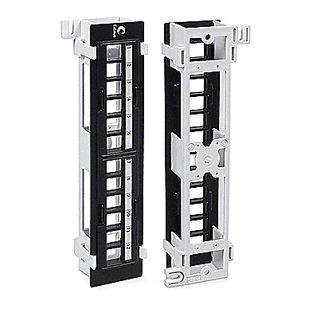 Патч-панель Cabeus PLB-12-WL, настенная, 1HU, 12 портов keystone, неэкранированная, чёрная