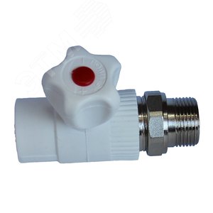 Кран для радиатора Политэк 9910012012, прямой, 20х1/2, PPR