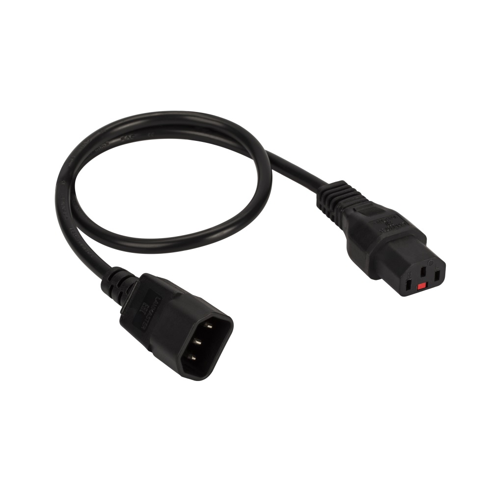 Кабель питания Lanmaster LAN-PP13L/SH-5.0-BK, C13–Schuko, 3×0.75 мм², 5 м