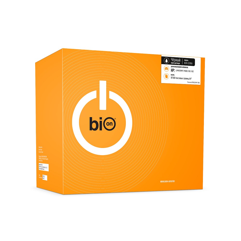 Картридж Bion BCR-CE390A для HP LaserJet, чёрный, 10000 страниц, с чипом