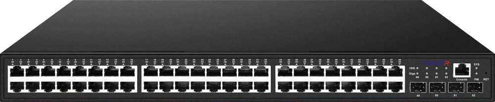 Коммутатор TRASSIR TR-NS29284S-400-24PoE, L3, 24×PoE, 4×SFP