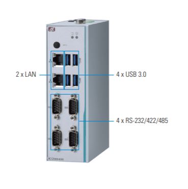 Встраиваемый компьютер Axiomtek ICO300-83B-N3350-4COM-HDMI-DIO-WT-DC, Celeron N3350, DIN-рейка