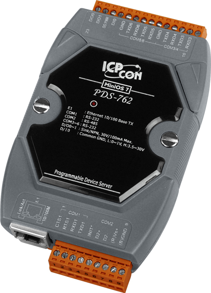 Сервер последовательных портов ICP DAS PDS-762 CR, 6 портов RS-232/RS-485, 1×Ethernet 100 Мбит/с