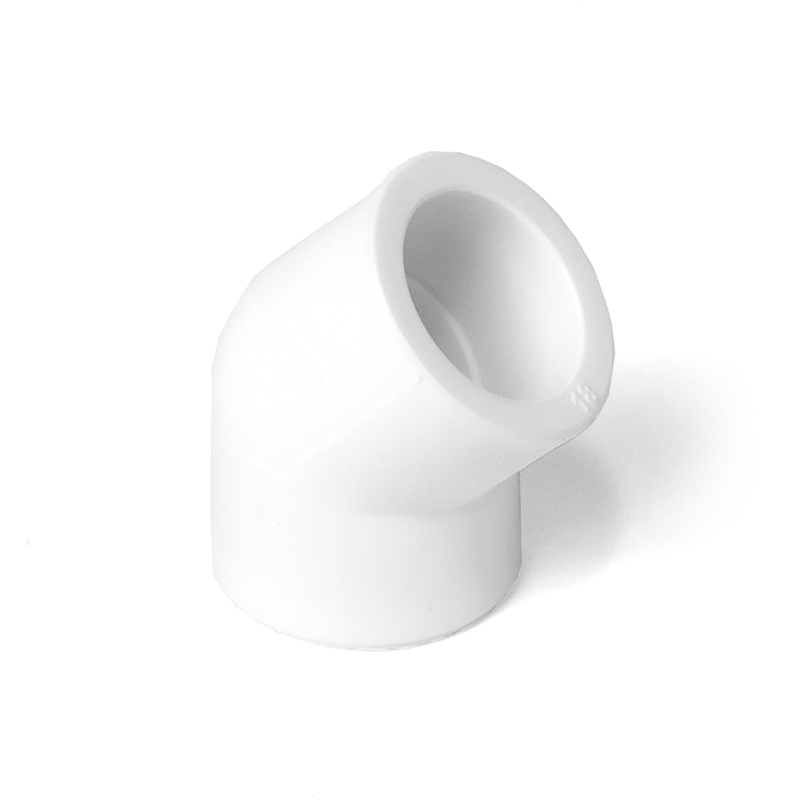 Угольник PRO AQUA PA13508P PPR 20 мм, 45°, белый