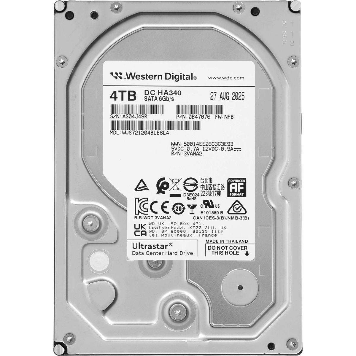 Жесткий диск WD WUS721204BLE6L4, 4ТБ, SATA, 7200rpm