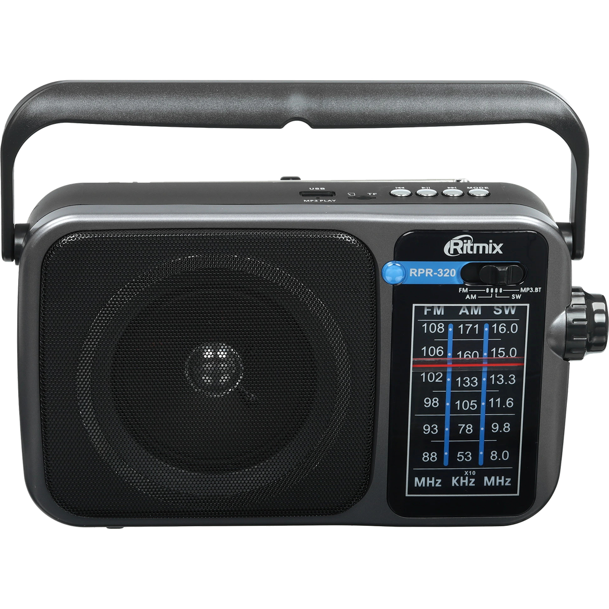 Радиоприёмник Ritmix RPR-320, FM/AM/SW, Bluetooth, USB/SD