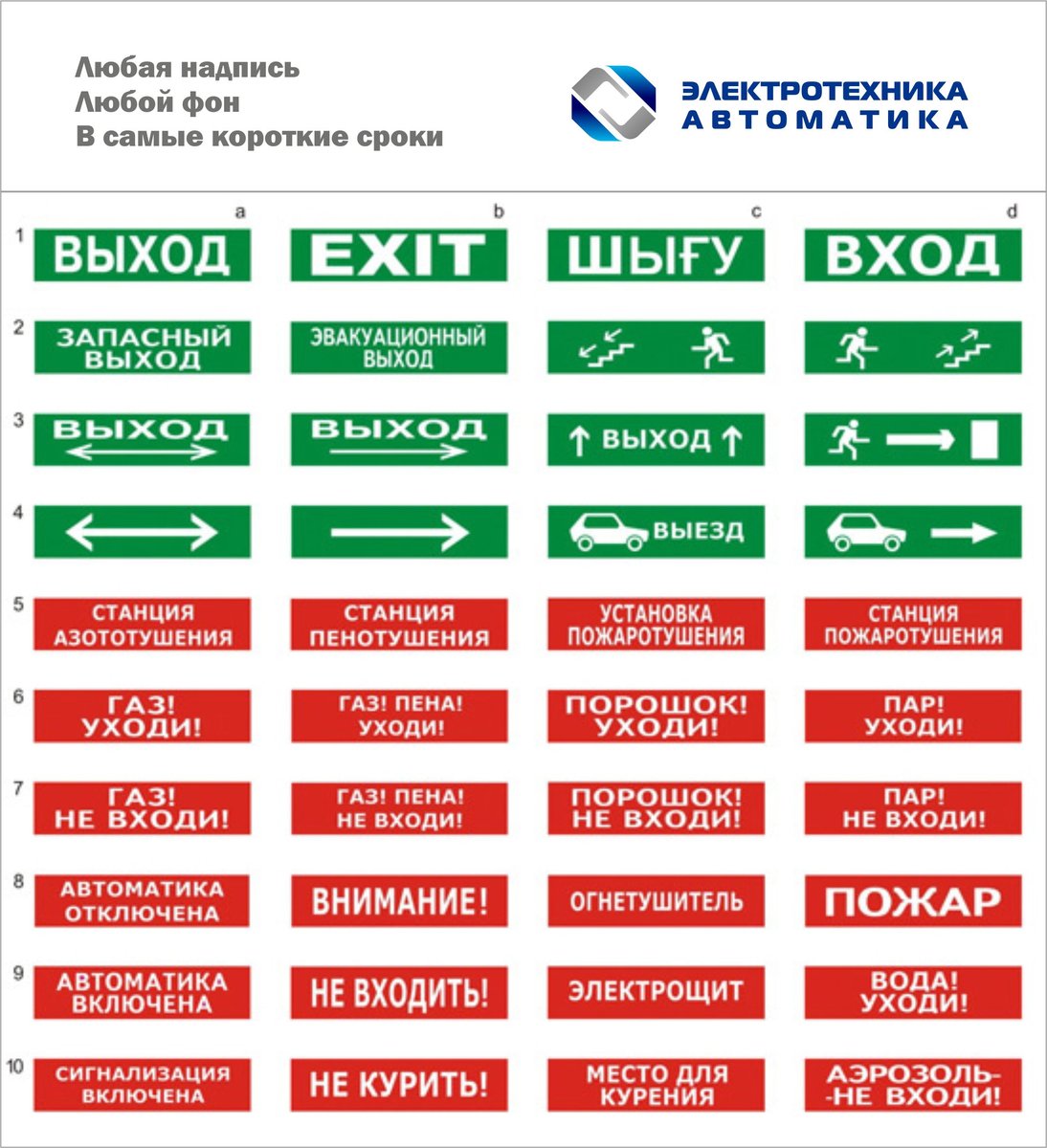 Оповещатель пожарный Электротехника и Автоматика ЛЮКС-220 Д, световой, 220В, "Выход"