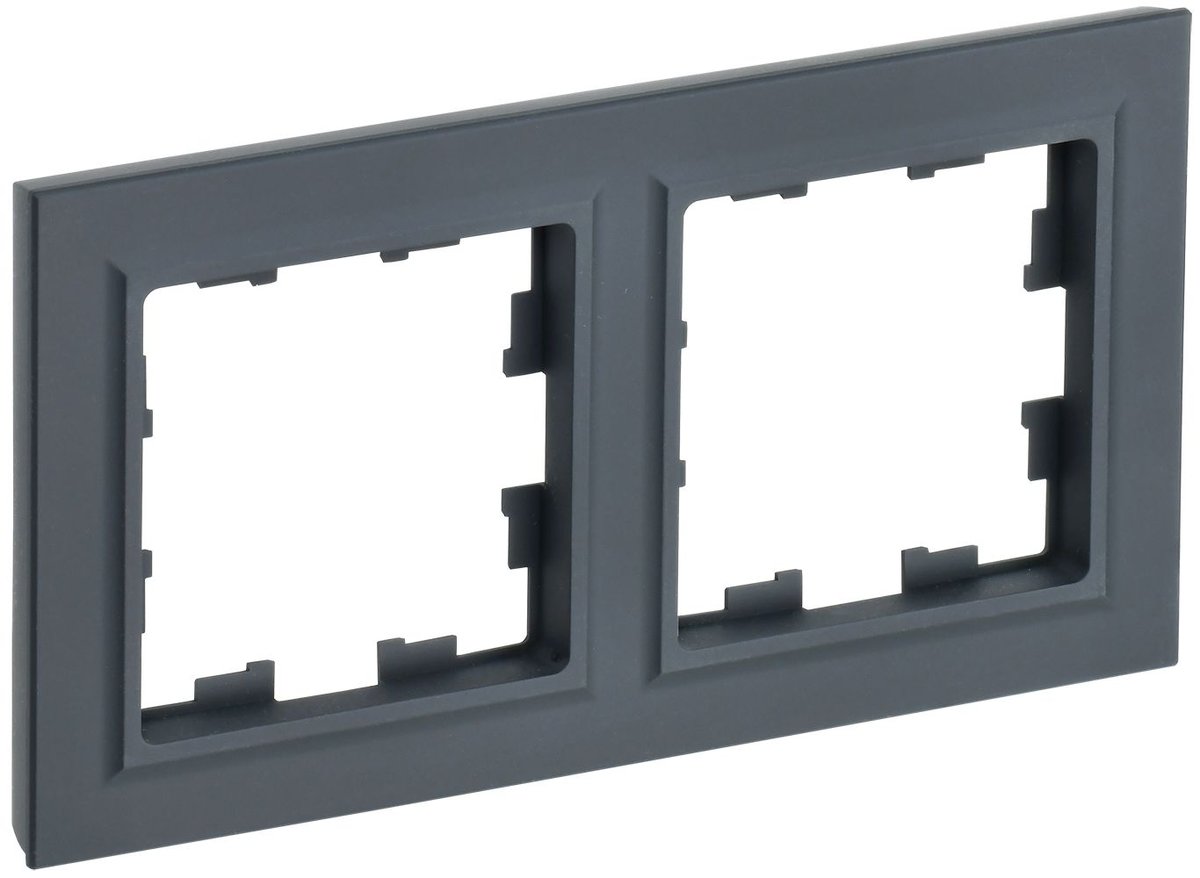 Рамка IEK BRITE BR-M22-K53, 2-местная, графит, IP20