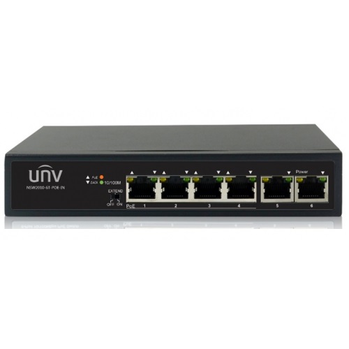 Коммутатор Uniview NSW2010-6T-POE-IN, PoE, 6 портов, 4×PoE