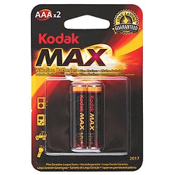 Батарейка Kodak LR03-2Bl Max Super Alkaline, AAA, 1.5 В, 2 шт