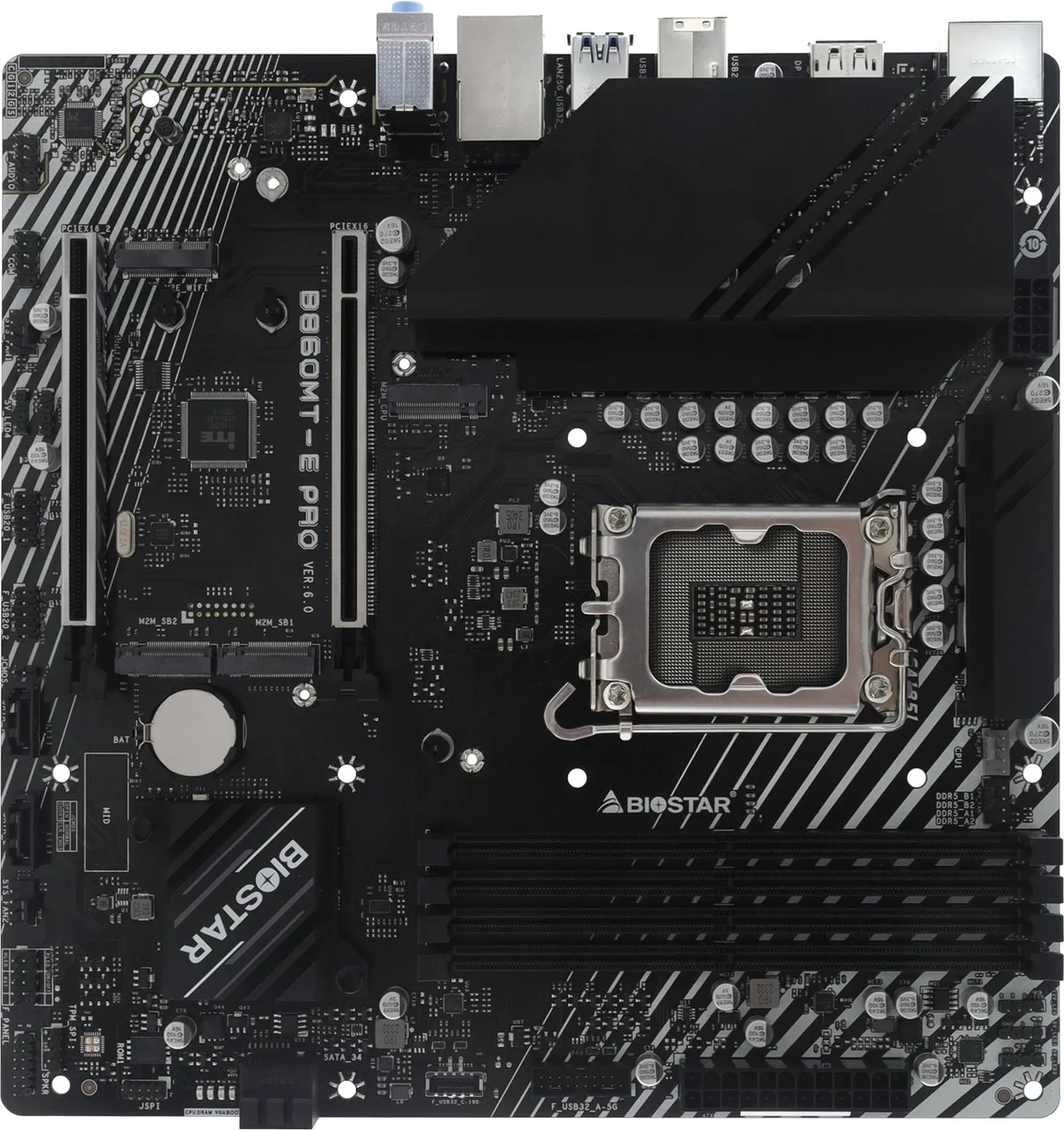 Материнская плата Biostar B860MT-E PRO, Socket 1851, Intel B860, 4×DDR5, mATX