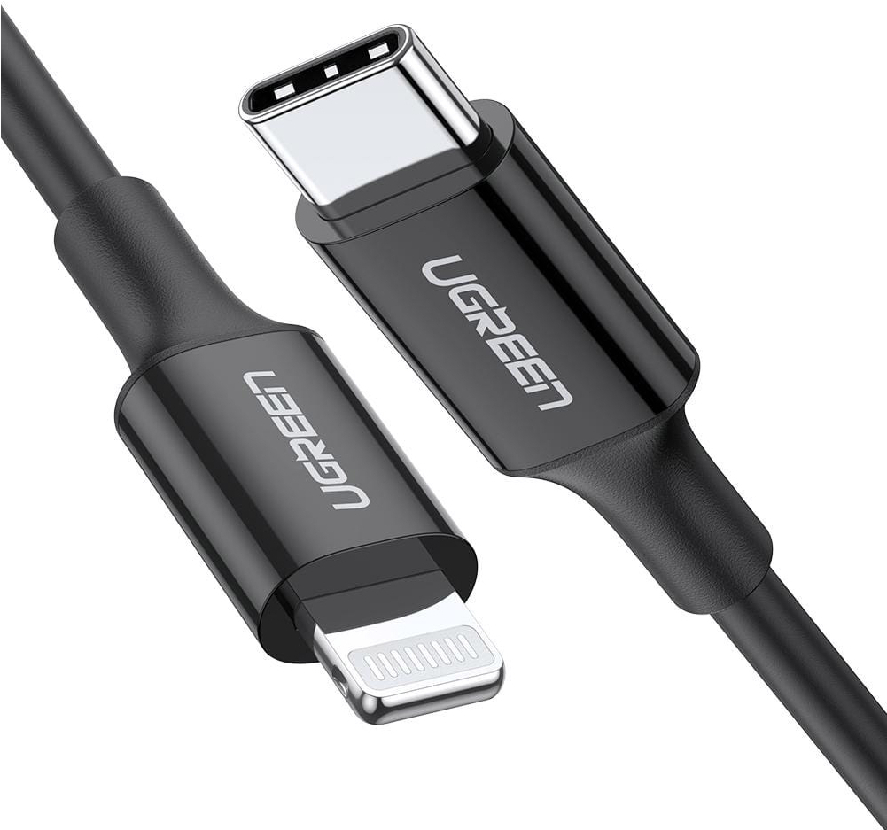 Кабель Ugreen US171 60751, USB-C — Lightning, 1 м, чёрный