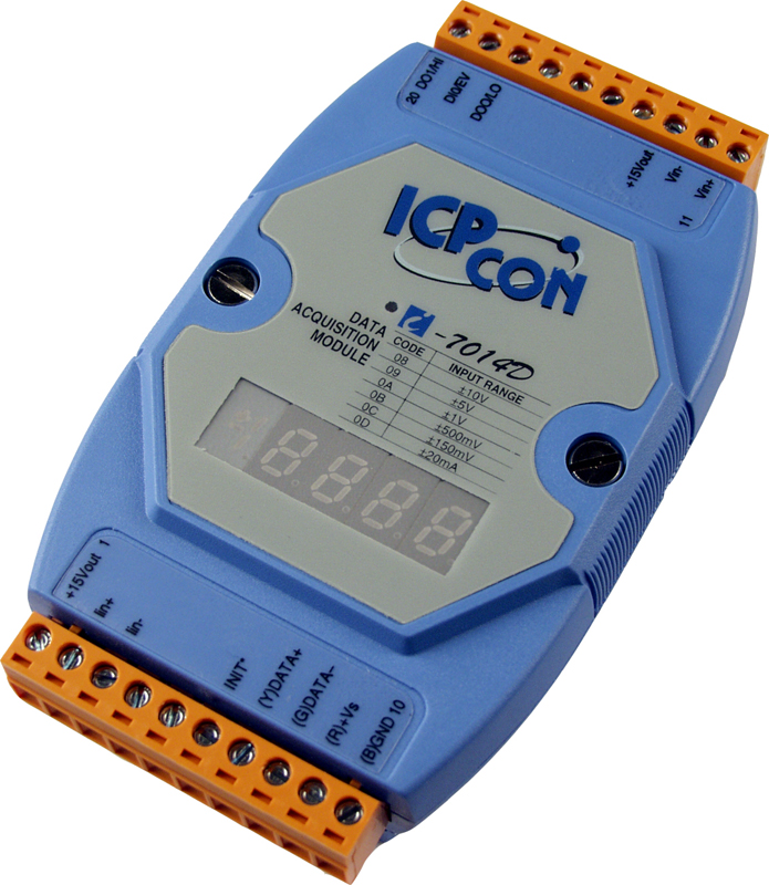 Модуль ICP DAS I-7014D CR, 1 канал АЦП 16 бит, RS-485, DCON