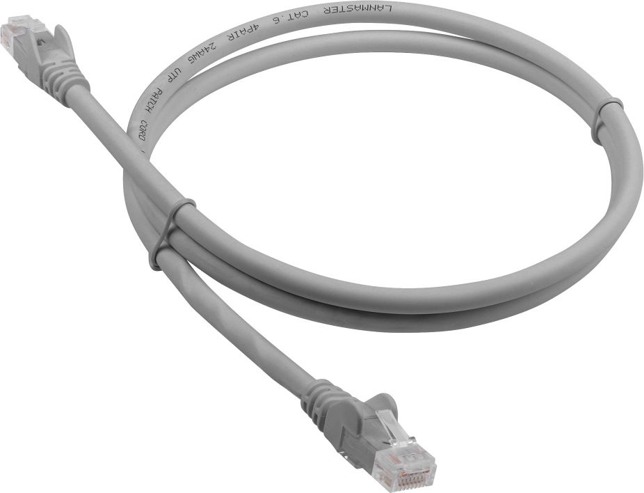 Патч-корд LANMASTER LAN-PC45/U6-3.0-GY, UTP кат.6, 3 м, серый