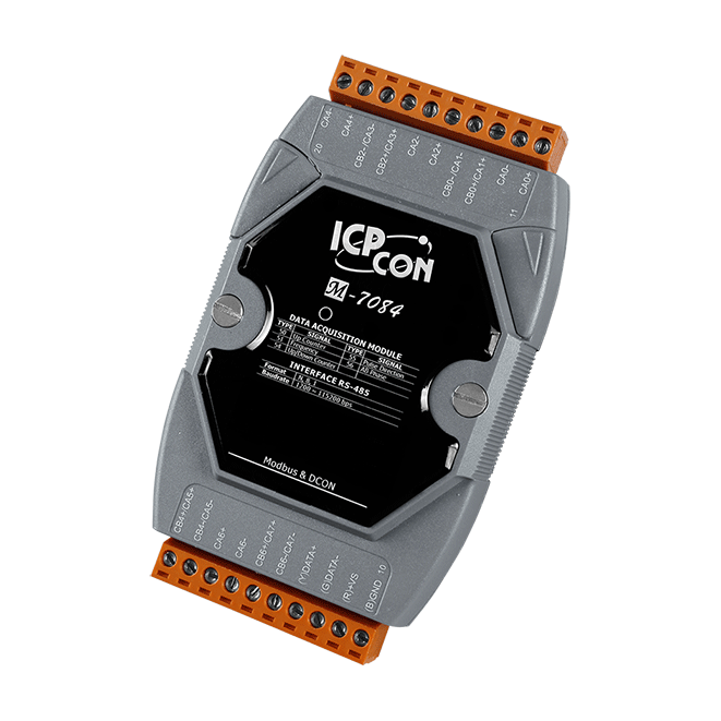 Модуль ICP DAS M-7084-G, 4/8 каналов энкодер/счетчик/частотомер, RS-485, Modbus RTU