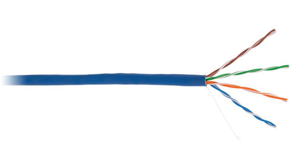 Кабель NETLAN CCA-UU004-5E-PVC-BL, U/UTP 4 пары, кат.5e, 305м, CCA