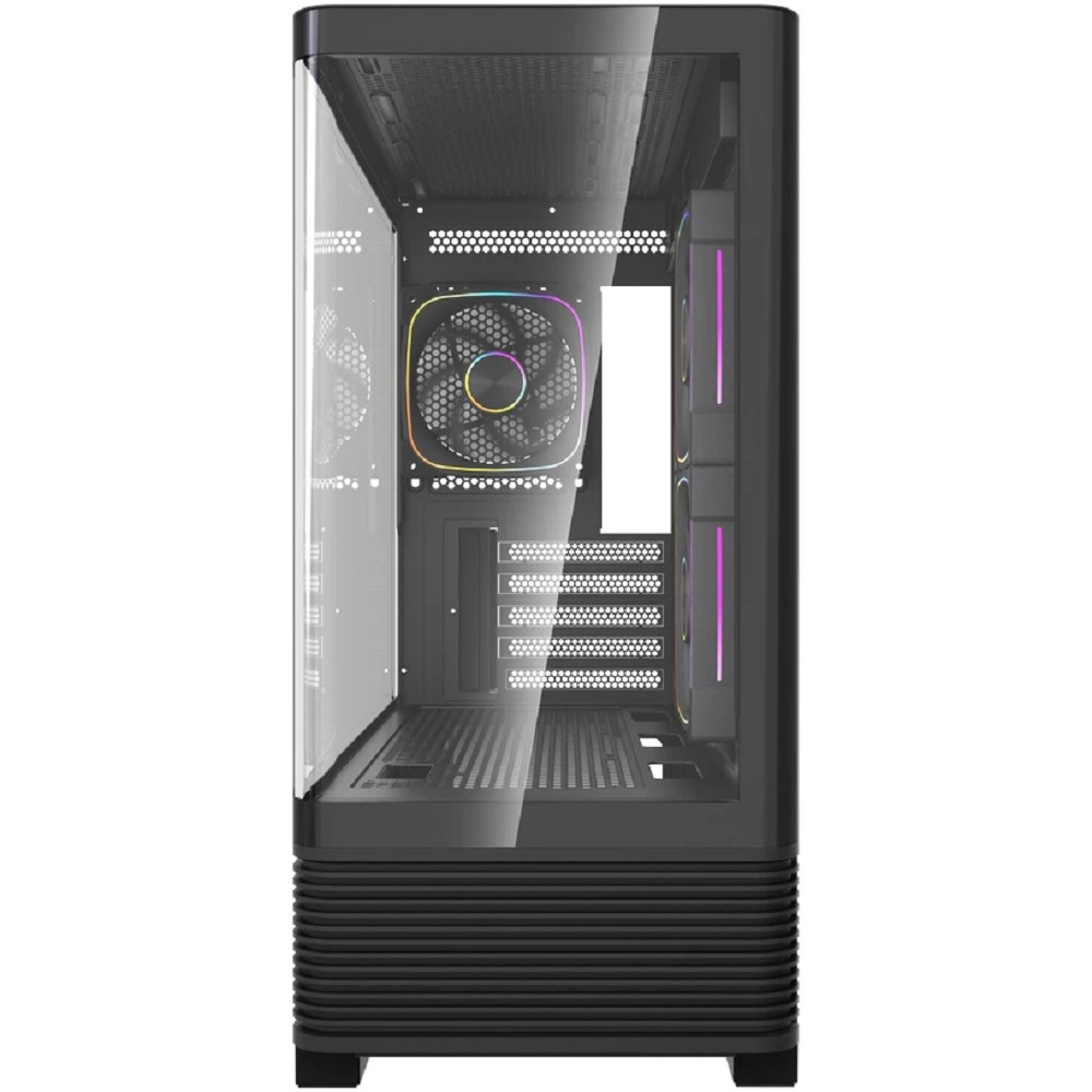 Повреждение упаковки Powercase Корпус Vision Micro M6B, Curved Glass, Type-C, 3x 120mm ARGB PWM Fan, чёрный, mATX  (CVMM6B-A3)