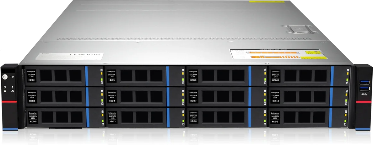 Сервер iRU Rock S2112P6, Xeon 6731P, 32 ГБ DDR5, 2×480 ГБ SSD + 2×6 ТБ SATA, 2U