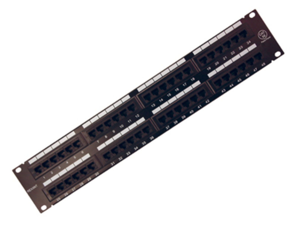 Патч-панель REXANT 04-0022, 19", 2U, 48 портов RJ-45, кат. 5e, UTP