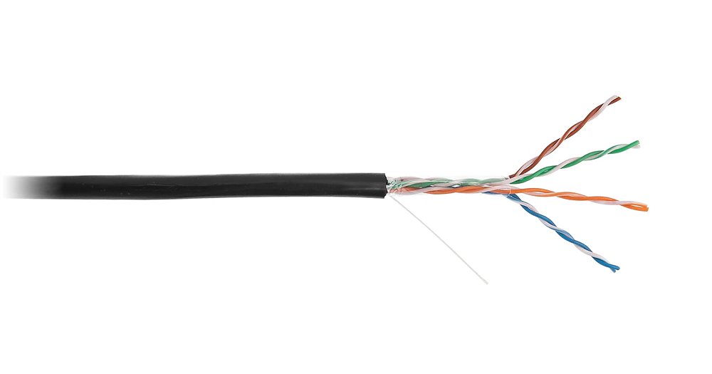 Кабель NETLAN EC-UU004-5E-PE-BK-1, U/UTP, Кат.5e, 100м, PE